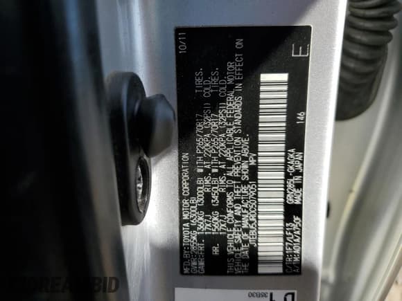 ✅ 2012 Toyota 4Runner SR5 • VIN: JTEBU5JR0C5079051 • Lot: 90313295. Listed on Copart with 168,142 mi. Free auction sales archive from the USA and detailed vehicle history report at DreamBid. Image 13.