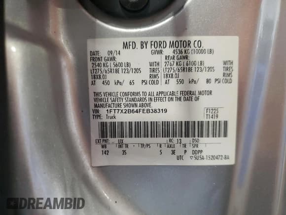 ✅ 2015 Ford F-250 XLT • VIN: 1FT7X2B64FEB38319 • Lot: 70901545. Wystawiony na Copart z przebiegiem 74 025 mil. Bezpłatny archiwum sprzedaży aukcyjnych z USA i szczegółowy raport historii pojazdu na DreamBid. Zdjęcie 12.