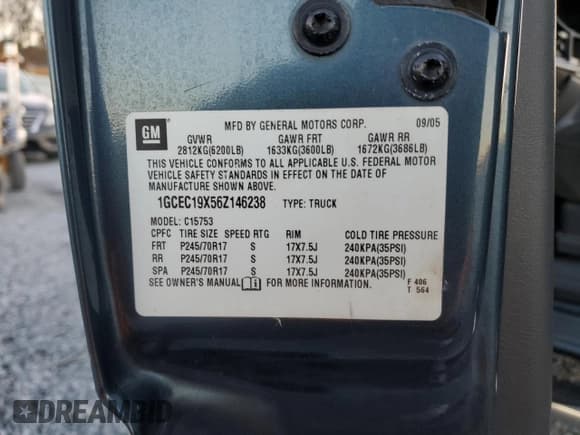 ✅ 2006 Chevrolet Silverado 1500 LS • VIN: 1GCEC19X56Z146238 • Лот: 80310973. Опубликован ранее на Copart с пробегом Не указан. Бесплатный доступ к архиву аукционных продаж из США и подробный отчёт об истории автомобиля на DreamBid. Изображение 14.