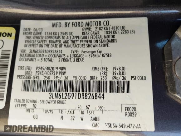 ✅ 2013 Lincoln MKZ • VIN: 3LN6L2G91DR826844 • Lot: 43139365. Wystawiony na IAAI z przebiegiem 58 419 mil. Bezpłatny archiwum sprzedaży aukcyjnych z USA i szczegółowy raport historii pojazdu na DreamBid. Zdjęcie 9.