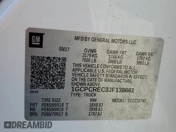 ✅ 2018 Chevrolet Silverado 1500 LT • VIN: 1GCPCREC3JF138661 • Lot: 64279615. Wystawiony na Copart z przebiegiem 64 838 mil. Bezpłatny archiwum sprzedaży aukcyjnych z USA i szczegółowy raport historii pojazdu na DreamBid. Zdjęcie 12.