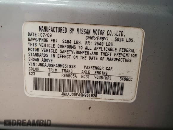 ✅ 2009 Infiniti EX Journey • VIN: JNKAJ09F49M951928 • Lot: 67831885. Wystawiony na Copart z przebiegiem Nie podano. Bezpłatny archiwum sprzedaży aukcyjnych z USA i szczegółowy raport historii pojazdu na DreamBid. Zdjęcie 13.