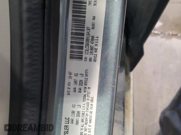 ✅ 2008 Chrysler Sebring Touring • VIN: 1C3LC56K88N164187 • Lot: 66503395. Listed on Copart with 103,242 mi. Free auction sales archive from the USA and detailed vehicle history report at DreamBid. Image 12.