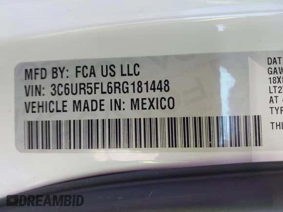 ✅ 2024 Ram 2500 Laramie • VIN: 3C6UR5FL6RG181448 • Лот: 42039171. Опубликован ранее на IAAI с пробегом 13 308 миль. Бесплатный доступ к архиву аукционных продаж из США и подробный отчёт об истории автомобиля на DreamBid. Изображение 9.