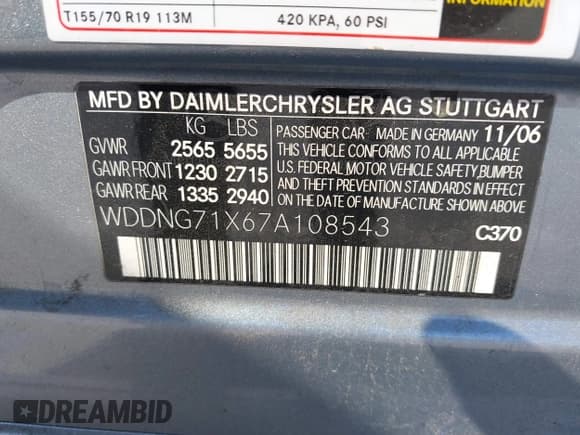 ✅ 2007 Mercedes-Benz S 550 • VIN: WDDNG71X67A108543 • Lot: 43223315. Listed on IAAI with 166,221 mi. Free auction sales archive from the USA and detailed vehicle history report at DreamBid. Image 9.
