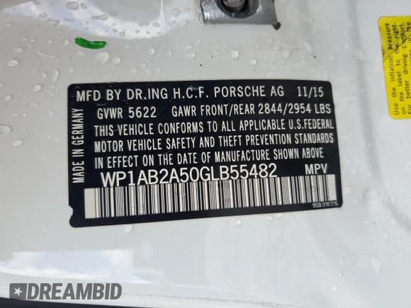 ✅ 2016 Porsche Macan S • VIN: WP1AB2A50GLB55482 • Lot: 85283655. Listed on Copart with 62,752 mi. Free auction sales archive from the USA and detailed vehicle history report at DreamBid. Image 13.