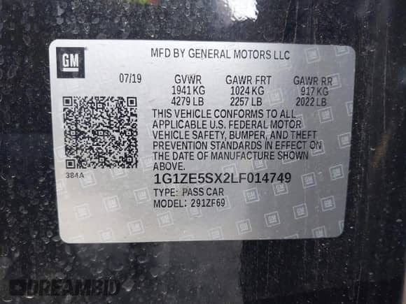 2020 Chevrolet Malibu Premier with VIN 1G1ZE5SX2LF014749, listed as a IAAI auction lot 42531320 with 110,291 mi miles and . Bid and sale history available at DreamBid. Image 9.