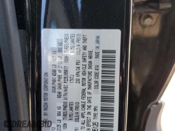 ✅ 2014 Mazda CX-5 Sport • VIN: JM3KE2BE0E0335126 • Lot: 56555315. Listed on Copart with 116,718 mi. Free auction sales archive from the USA and detailed vehicle history report at DreamBid. Image 13.