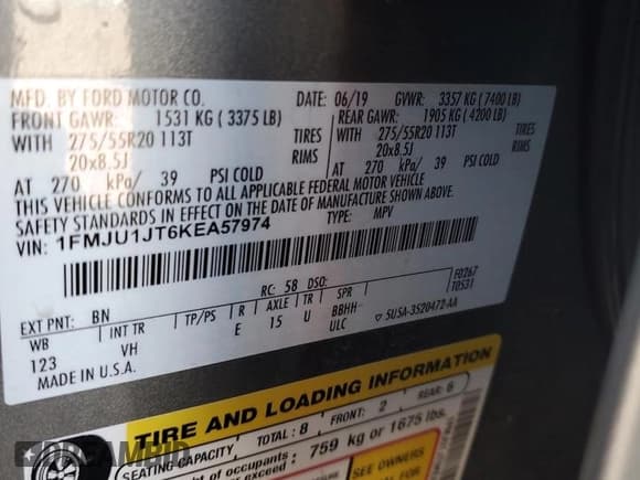 ✅ 2019 Ford Expedition XLT • VIN: 1FMJU1JT6KEA57974 • Lot: 81308565. Wystawiony na Copart z przebiegiem 118 388 mil. Bezpłatny archiwum sprzedaży aukcyjnych z USA i szczegółowy raport historii pojazdu na DreamBid. Zdjęcie 13.