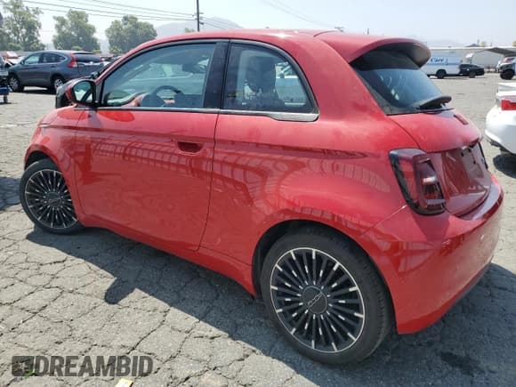 ✅ 2024 FIAT 500e INSPI(RED) • VIN: ZFAFFAA47RX205553 • Lot: 59934075. Listed on Copart with 6,689 mi. Free auction sales archive from the USA and detailed vehicle history report at DreamBid. Image 2.
