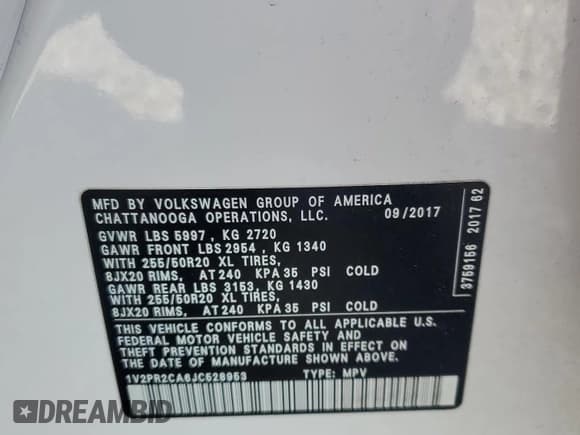 ✅ 2018 Volkswagen Atlas SE • VIN: 1V2PR2CA6JC528953 • Lot: 86447495. Wystawiony na Copart z przebiegiem 81 314 mil. Bezpłatny archiwum sprzedaży aukcyjnych z USA i szczegółowy raport historii pojazdu na DreamBid. Zdjęcie 13.