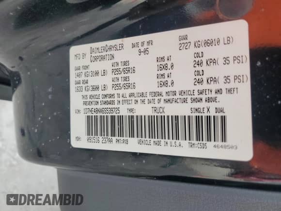 2006 Dodge Dakota SLT z VIN 1D7HE48NX6S539725, wystawiony jako Copart lot #72947004 z przebiegiem 199 562 mil mil oraz Szkoda całkowita • Salvage title. Historia ofert i sprzedaży dostępna na DreamBid. Obrazek 12.