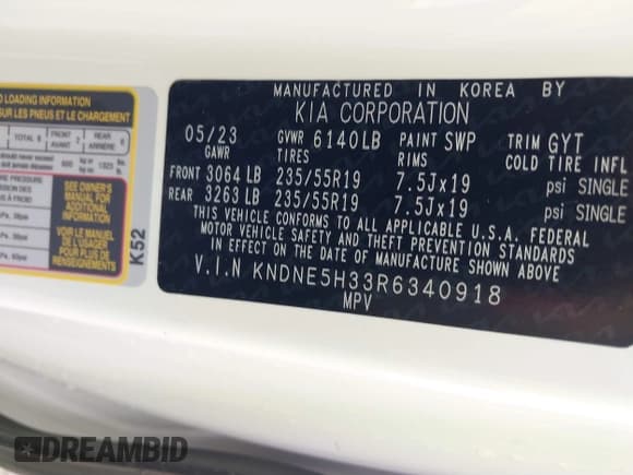 ✅ 2024 Kia Carnival SX Prestige • VIN: KNDNE5H33R6340918 • Lot: 41469325. Wystawiony na IAAI z przebiegiem 15 695 mil. Bezpłatny archiwum sprzedaży aukcyjnych z USA i szczegółowy raport historii pojazdu na DreamBid. Zdjęcie 9.