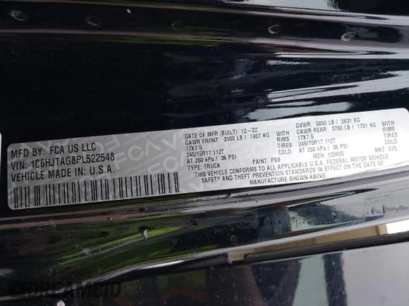 ✅ 2023 Jeep Gladiator Sport S • VIN: 1C6HJTAG8PL522548 • Лот: 42278010. Опубликован ранее на IAAI с пробегом 58 491 миль. Бесплатный доступ к архиву аукционных продаж из США и подробный отчёт об истории автомобиля на DreamBid. Изображение 9.