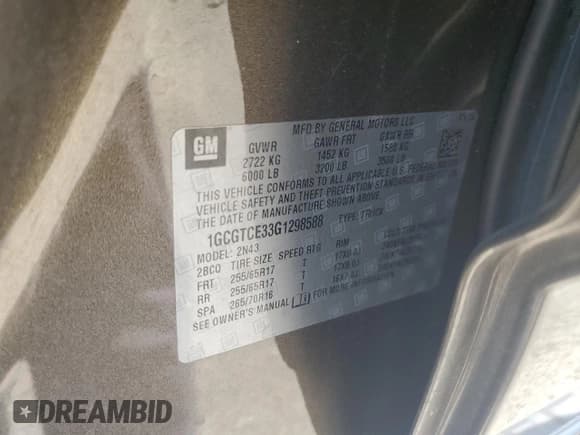 ✅ 2016 Chevrolet Colorado 4WD LT • VIN: 1GCGTCE33G1298588 • Лот: 68163734. Опубликован ранее на Copart с пробегом 52 783 миль. Бесплатный доступ к архиву аукционных продаж из США и подробный отчёт об истории автомобиля на DreamBid. Изображение 14.