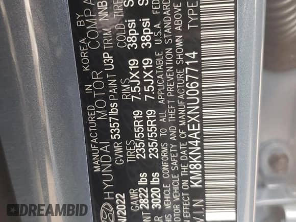 2022 Hyundai Ioniq 5 SEL z VIN KM8KN4AEXNU067714, wystawiony jako Copart lot #40349124 z przebiegiem 34 771 mil mil oraz . Historia ofert i sprzedaży dostępna na DreamBid. Obrazek 12.