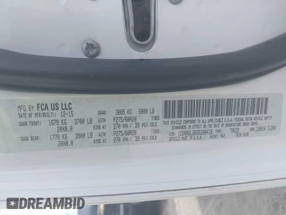 2016 Ram 1500 Big Horn with VIN 1C6RR6LG6GS208415, listed as a IAAI auction lot 41800900 with 214,732 mi miles and . Bid and sale history available at DreamBid. Image 9.