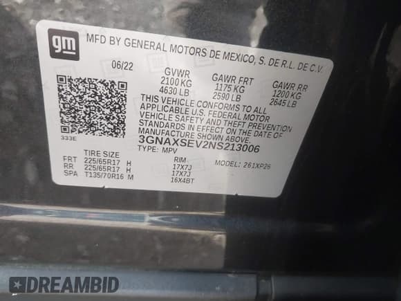 ✅ 2022 Chevrolet Equinox LS • VIN: 3GNAXSEV2NS213006 • Лот: 43670296. Опубликован ранее на IAAI с пробегом 40 785 миль. Бесплатный доступ к архиву аукционных продаж из США и подробный отчёт об истории автомобиля на DreamBid. Изображение 9.