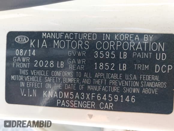 ✅ 2015 Kia Rio LX • VIN: KNADM5A3XF6459146 • Lot: 42945905. Wystawiony na IAAI z przebiegiem 113 419 mil. Bezpłatny archiwum sprzedaży aukcyjnych z USA i szczegółowy raport historii pojazdu na DreamBid. Zdjęcie 9.