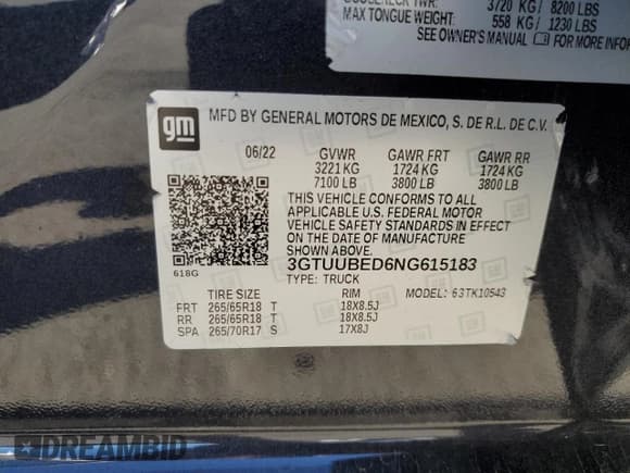 ✅ 2022 GMC Sierra 1500 SLE • VIN: 3GTUUBED6NG615183 • Лот: 88948005. Опубликован ранее на Copart с пробегом 42 451 миль. Бесплатный доступ к архиву аукционных продаж из США и подробный отчёт об истории автомобиля на DreamBid. Изображение 15.