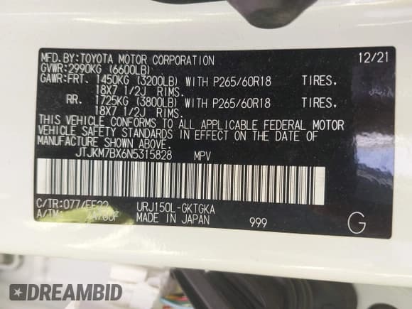 ✅ 2022 Lexus GX 460 • VIN: JTJKM7BX6N5315828 • Lot: 42160383. Wystawiony na IAAI z przebiegiem 49 312 mil. Bezpłatny archiwum sprzedaży aukcyjnych z USA i szczegółowy raport historii pojazdu na DreamBid. Zdjęcie 9.