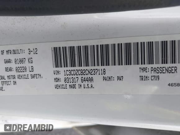 ✅ 2012 Dodge Avenger SXT • VIN: 1C3CDZCB2CN237118 • Лот: 41473647. Опубликован ранее на IAAI с пробегом 178 504 миль. Бесплатный доступ к архиву аукционных продаж из США и подробный отчёт об истории автомобиля на DreamBid. Изображение 9.