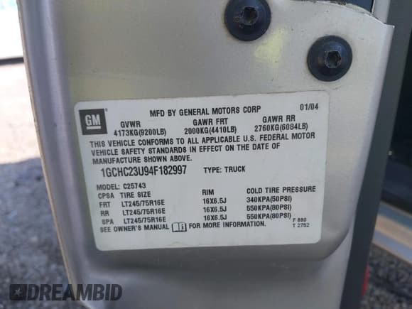 ✅ 2004 Chevrolet Silverado 2500HD LS • VIN: 1GCHC23U94F182997 • Лот: 42682053. Опубликован ранее на IAAI с пробегом 227 282 миль. Бесплатный доступ к архиву аукционных продаж из США и подробный отчёт об истории автомобиля на DreamBid. Изображение 9.