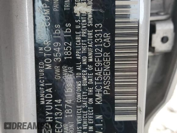 ✅ 2015 Hyundai Accent GS • VIN: KMHCT5AE9FU213313 • Лот: 69554043. Опубликован ранее на Copart с пробегом 145 364 миль. Бесплатный доступ к архиву аукционных продаж из США и подробный отчёт об истории автомобиля на DreamBid. Изображение 12.