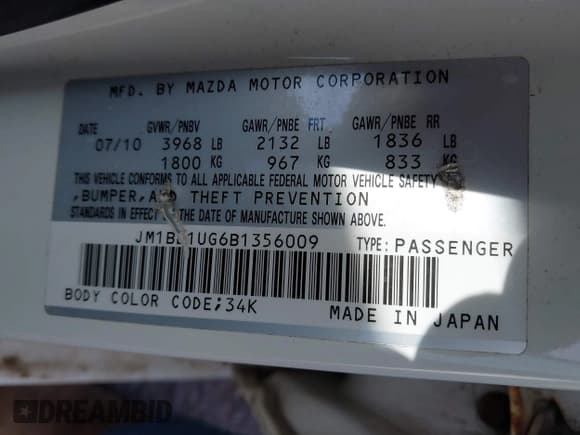 ✅ 2011 Mazda 3 i Sport • VIN: JM1BL1UG6B1356009 • Lot: 43827972. Listed on IAAI with 128,054 mi. Free auction sales archive from the USA and detailed vehicle history report at DreamBid. Image 9.