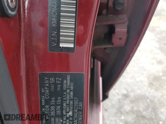 2010 Hyundai Accent GLS z VIN KMHCN4AC9AU423907, wystawiony jako Copart lot #85865405 z przebiegiem 161 041 mil mil oraz Szkoda całkowita • Salvage title. Historia ofert i sprzedaży dostępna na DreamBid. Obrazek 12.