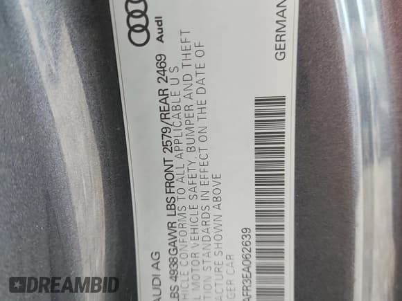 ✅ 2014 Audi S5 Premium Plus • VIN: WAUCGAFR3EA062639 • Lot: 68592235. Listed on Copart with 135,196 mi. Free auction sales archive from the USA and detailed vehicle history report at DreamBid. Image 12.