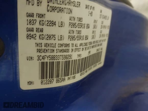 ✅ 2004 Chrysler PT Cruiser • VIN: 3C4FY48B54T280426 • Lot: 41613425. Listed on IAAI with 103,710 mi. Free auction sales archive from the USA and detailed vehicle history report at DreamBid. Image 9.