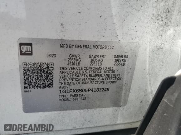 ✅ 2023 Chevrolet Bolt EV 2LT • VIN: 1G1FX6S05P4183249 • Lot: 66129924. Wystawiony na Copart z przebiegiem Nie podano. Bezpłatny archiwum sprzedaży aukcyjnych z USA i szczegółowy raport historii pojazdu na DreamBid. Zdjęcie 12.