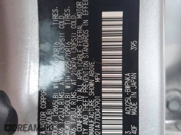 2007 Toyota Highlander с VIN JTEHD21A770047901, выставлен на аукционе Copart как лот 76040194 с пробегом 126 226 миль миль и Списание • Salvage title. История ставок и продаж доступна на DreamBid. Изображение 12.