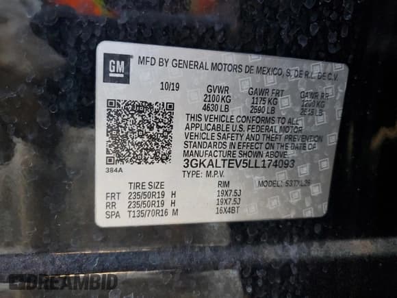 ✅ 2020 GMC Terrain SLE • VIN: 3GKALTEV5LL174093 • Лот: 92216965. Опубликован ранее на Copart с пробегом Не указан. Бесплатный доступ к архиву аукционных продаж из США и подробный отчёт об истории автомобиля на DreamBid. Изображение 13.