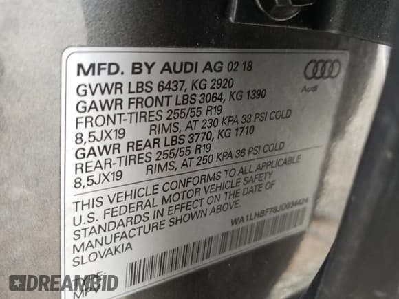 ✅ 2018 Audi Q7 • VIN: WA1LHBF78JD034424 • Lot: 36938824. Wystawiony na Copart z przebiegiem 70 115 mil. Bezpłatny archiwum sprzedaży aukcyjnych z USA i szczegółowy raport historii pojazdu na DreamBid. Zdjęcie 14.