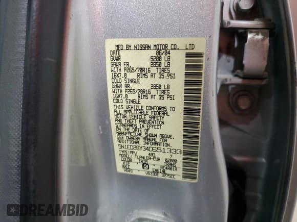 ✅ 2004 Nissan Xterra XE • VIN: 5N1ED28Y34C651333 • Lot: 87263765. Wystawiony na Copart z przebiegiem 113 572 mil. Bezpłatny archiwum sprzedaży aukcyjnych z USA i szczegółowy raport historii pojazdu na DreamBid. Zdjęcie 13.