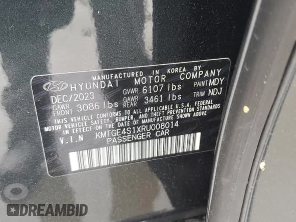 ✅ 2024 Genesis G80 Advanced • VIN: KMTGE4S1XRU008014 • Лот: 57963065. Опубликован ранее на Copart с пробегом 12 665 миль. Бесплатный доступ к архиву аукционных продаж из США и подробный отчёт об истории автомобиля на DreamBid. Изображение 12.