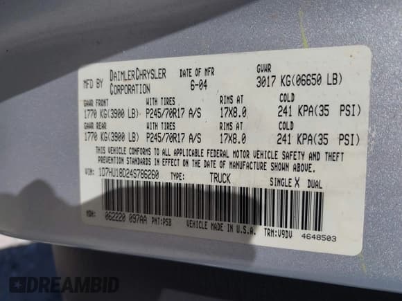 ✅ 2004 Dodge 1500 SLT • VIN: 1D7HU18D24S786260 • Лот: 43527754. Опубликован ранее на IAAI с пробегом 194 738 миль. Бесплатный доступ к архиву аукционных продаж из США и подробный отчёт об истории автомобиля на DreamBid. Изображение 9.