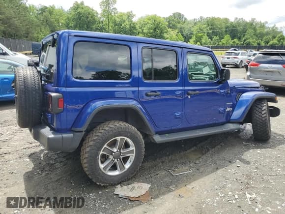 ✅ 2020 Jeep Wrangler Unlimited Sahara • VIN: 1C4HJXEG5LW182696 • Lot: 56458365. Listed on Copart with Not provided. Free auction sales archive from the USA and detailed vehicle history report at DreamBid. Image 3.