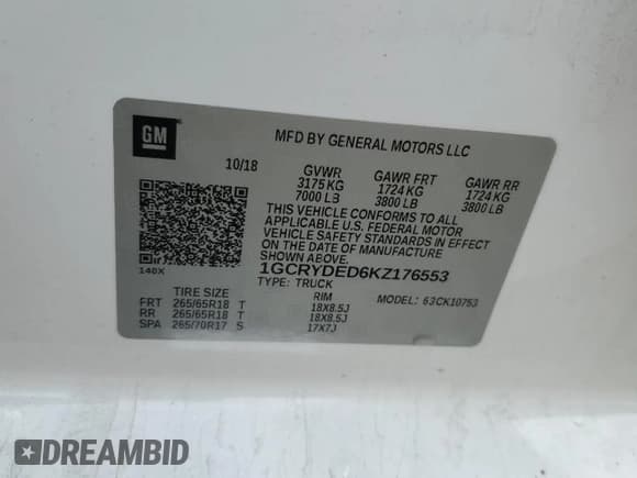 ✅ 2019 Chevrolet Silverado 1500 LT • VIN: 1GCRYDED6KZ176553 • Lot: 71166555. Wystawiony na Copart z przebiegiem 58 181 mil. Bezpłatny archiwum sprzedaży aukcyjnych z USA i szczegółowy raport historii pojazdu na DreamBid. Zdjęcie 13.