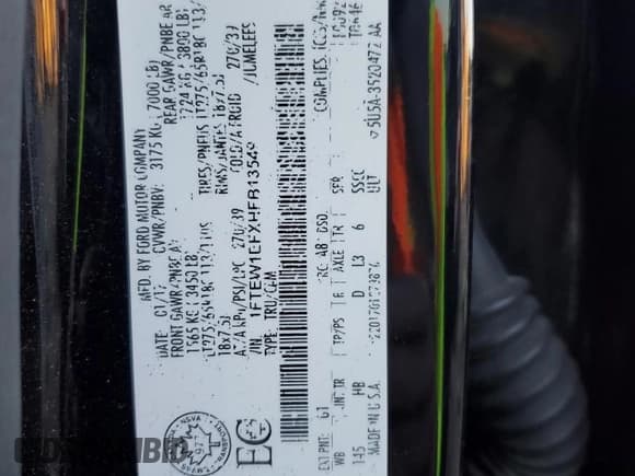 ✅ 2017 Ford F-150 Lariat • VIN: 1FTEW1EFXHFB13549 • Lot: 86786585. Listed on Copart with 135,757 mi. Free auction sales archive from the USA and detailed vehicle history report at DreamBid. Image 12.