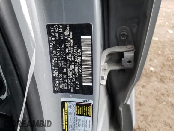 ✅ 2021 Hyundai Venue SE • VIN: KMHRB8A35MU068765 • Lot: 82592224. Listed on Copart with 45,320 mi. Free auction sales archive from the USA and detailed vehicle history report at DreamBid. Image 13.