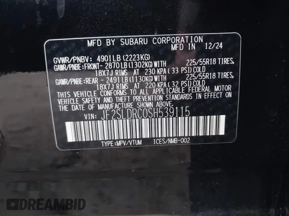 ✅ 2025 Subaru Forester Limited • VIN: JF2SLDRC0SH539115 • Лот: 43450286. Опубликован ранее на IAAI с пробегом 13 609 миль. Бесплатный доступ к архиву аукционных продаж из США и подробный отчёт об истории автомобиля на DreamBid. Изображение 9.