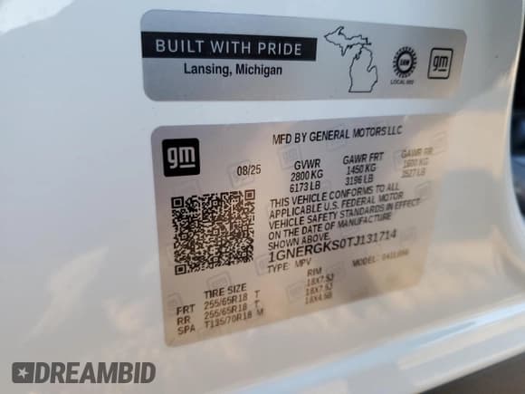 ✅ 2026 Chevrolet Traverse FWD LT • VIN: 1GNERGKS0TJ131714 • Lot: 81644775. Wystawiony na Copart z przebiegiem 1 711 mil. Bezpłatny archiwum sprzedaży aukcyjnych z USA i szczegółowy raport historii pojazdu na DreamBid. Zdjęcie 13.