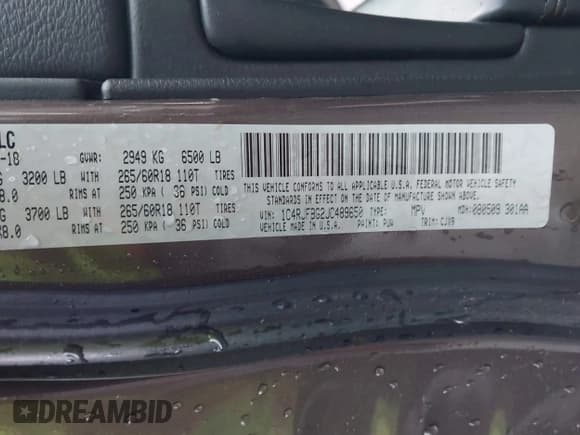 ✅ 2018 Jeep Grand Cherokee Limited • VIN: 1C4RJFBG2JC489650 • Lot: 41080869. Wystawiony na IAAI z przebiegiem 102 507 mil. Bezpłatny archiwum sprzedaży aukcyjnych z USA i szczegółowy raport historii pojazdu na DreamBid. Zdjęcie 9.