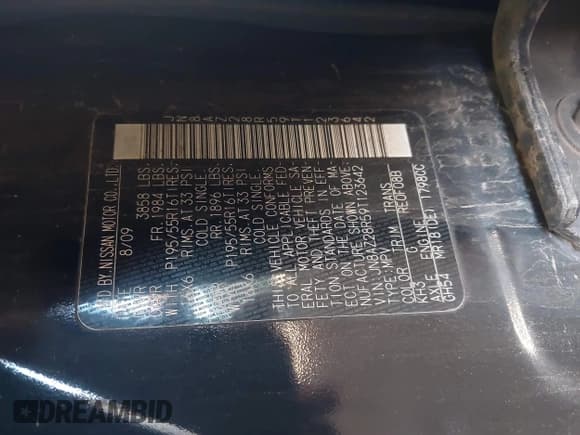 ✅ 2009 Nissan Cube S • VIN: JN8AZ28R59T123642 • Lot: 42132579. Wystawiony na IAAI z przebiegiem 189 852 mil. Bezpłatny archiwum sprzedaży aukcyjnych z USA i szczegółowy raport historii pojazdu na DreamBid. Zdjęcie 9.