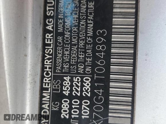 ✅ 2001 Mercedes-Benz CLK 320/430 • VIN: WDBLK70G41T064893 • Лот: 49571575. Опубликован ранее на Copart с пробегом Не указан. Бесплатный доступ к архиву аукционных продаж из США и подробный отчёт об истории автомобиля на DreamBid. Изображение 12.