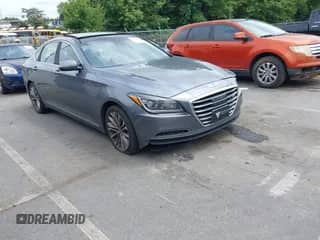 2015 Hyundai Genesis 3.8L with VIN KMHGN4JE8FU059344, listed as a IAAI auction lot 43049136 with 121,913 mi miles and . Bid and sale history available at DreamBid. Image 1.