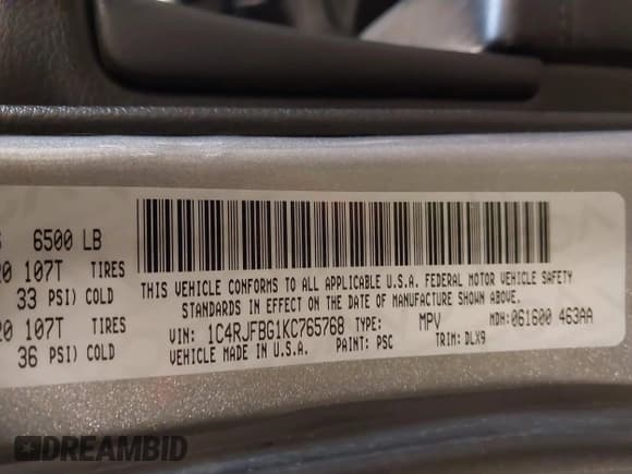 ✅ 2019 Jeep Grand Cherokee Limited • VIN: 1C4RJFBG1KC765768 • Lot: 43776793. Listed on IAAI with 74,736 mi. Free auction sales archive from the USA and detailed vehicle history report at DreamBid. Image 9.